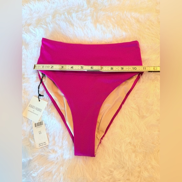 Bahia Maria x Anthropologie High-Waisted Bikini Bottoms | Pink Fuchsia | XS NWT - Picture 11 of 14